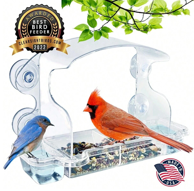 Clear Window Bird Feeder with Strong Suction Cups - EXCLUSIVE FOR USA!